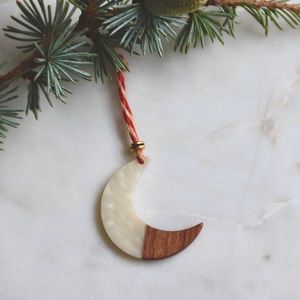 Crescent moon small Christmas ornament